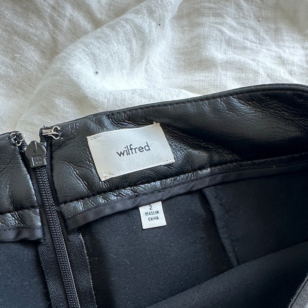 Wilfred Black Leather Tatiana Pencil Skirt - Picture 4 of 6